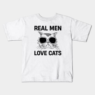 Chemise Real Men Love Cats Chemise Cat Dad Kids T-Shirt